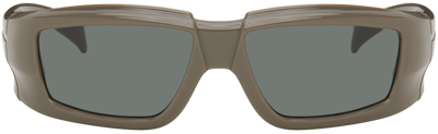 Rick Owens Gray Rick Sunglasses In 3409 Dstgrey/blk