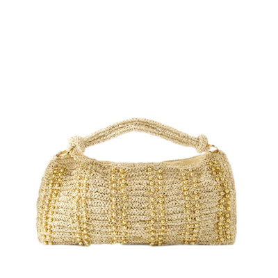 Cult Gaia Hera Shoulder Bag - Raffia - Gold In Neutrals