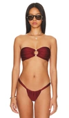 Kulani Kinis Bandeau Bikini Top In Sweet Cinnamon Shimmer