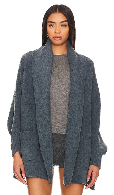 Barefoot Dreams Cozychic Blanket Wrap In Smokey Blue