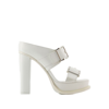 ALEXANDER MCQUEEN LEATH S.LEATH SANDALS - LEATHER - IVORY/SILVER