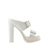 Alexander Mcqueen Leath S.leath Sandals - Leather - Ivory/silver In White