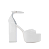 Paris Texas 130mm Tatiana Patent Leather Sandals In White