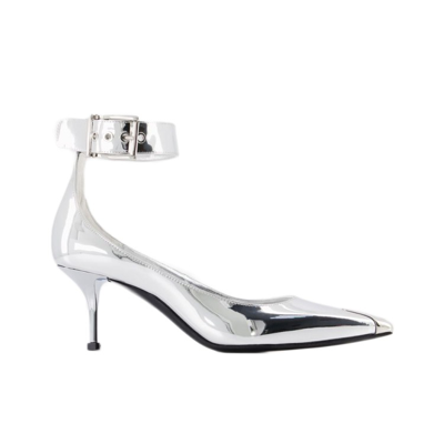 Alexander Mcqueen Pumps - Silver - Leather In White