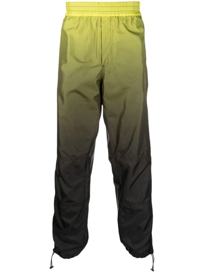 44 Label Group Gradient-effect Track Pants In Black,lime