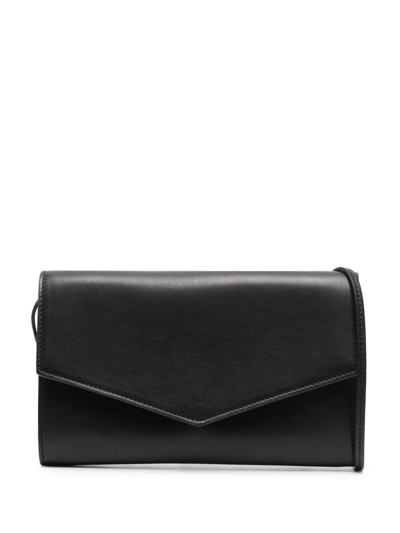 The Row Black Envelope Leather Clutch Bag