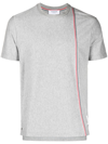 THOM BROWNE GREY RWB STRIPE-PRINT COTTON T-SHIRT