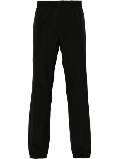 Prada Elasticated Cotton Track Trousers In Black