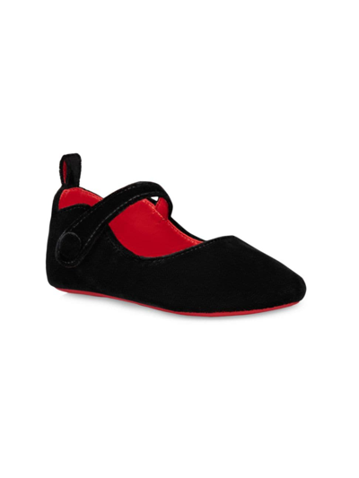 Christian Louboutin Black Baby Love Woven Pumps 0-12 Months