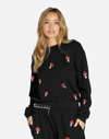 Lauren Moshi Spalding Mini Mushrooms Pullover In Black