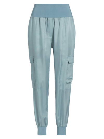 Cinq À Sept Giles High Waist Jogger Trousers In Echo Blue