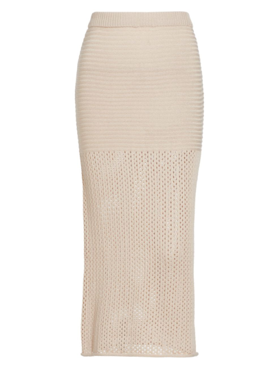 Line & Dot Women's Ry Textured Knit Midi-skirt In Ivory