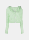 ALESSANDRA RICH ALESSANDRA RICH GREEN MOHAIR LACE KNIT CARDIGAN