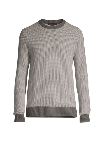 Michael Kors Men's Melange Novelty Stitch Crewneck Jumper In Ash Melange