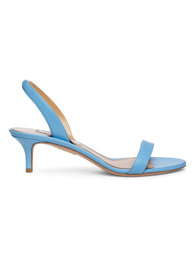 Aquazzura So Nude 50mm Leather Sandals In Pool