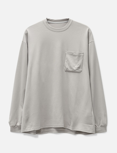 Goopimade ® “g_model-01” 3d Long Sleeve Pocket T-shirt In Beige