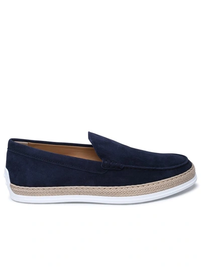 TOD'S TOD'S BLUE SUEDE LOAFERS