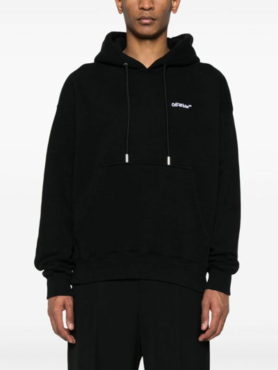 Off-white Tattoo Arrow Skate Cotton Hoodie In 1001 Black Whit