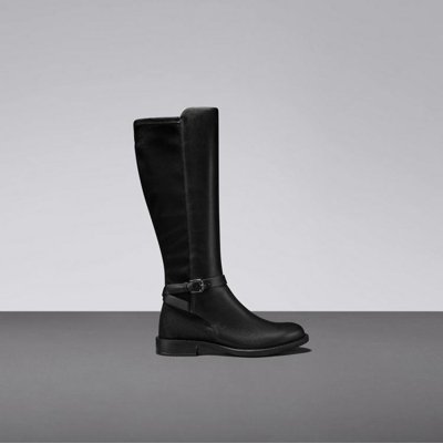 Ecco Womens Leather Riding Knee-high Boots In Black