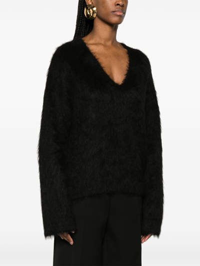 Totême Petite Alpaca Blend Knit Sweater In Black