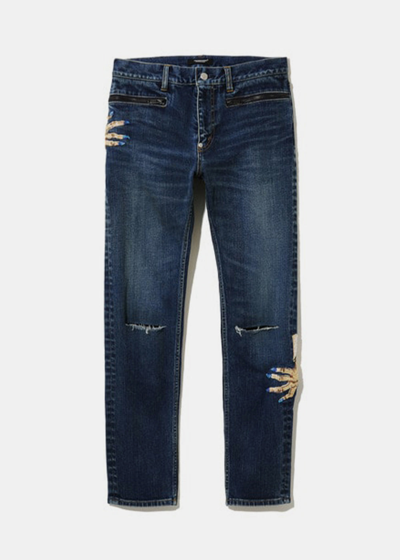 Undercover Indigo Bead Embroidered Denim Jeans