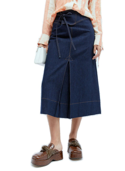 Rejina Pyo Boon Organic-cotton Denim Midi Skirt In Blue