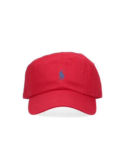 Polo Ralph Lauren Logo Embroidered Baseball Cap In Red