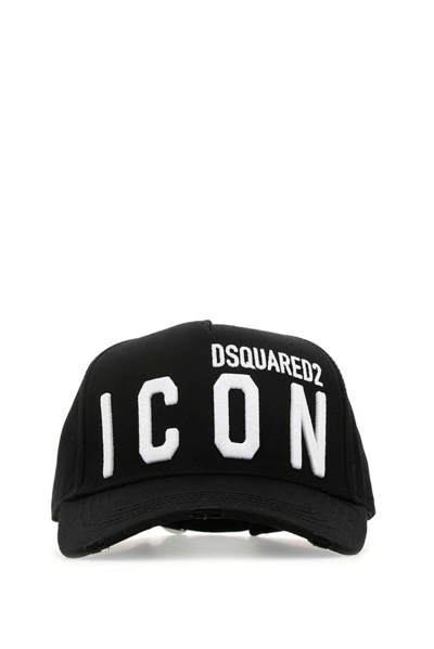 Dsquared2 Icon Logo Embroidered Baseball Cap In Black