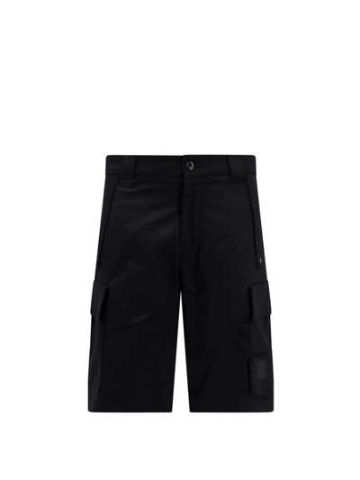 C.p. Company Logo Patch Cargo Shorts In Black