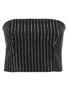 ROTATE BIRGER CHRISTENSEN ROTATE PINSTRIPED STRAPLESS CROPPED TOP