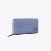 Tory Burch Mcgraw Zip Continental Wallet In Blue