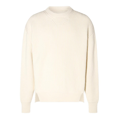 Jil Sander Crewneck Knitted Jumper In White