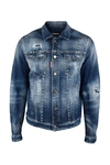 Dsquared2 Paint Splatter Printed Distressed Denim Jacket