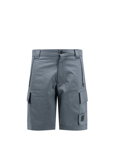 C.p. Company Logo Patch Cargo Shorts In Grey