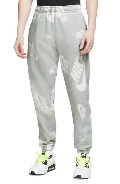 Nike Logo Sweatpants In Grey Fog/ Game Royal