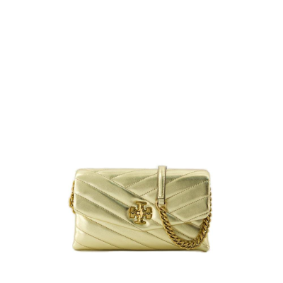 Tory Burch Kira Chevron Wallet On Chain -  - Leather - Gold