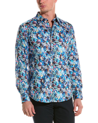 Robert Graham Fleming Classic Fit Woven Shirt In Blue