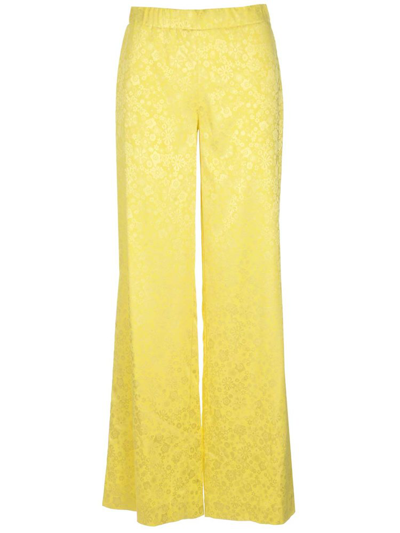 P.a.r.o.s.h . Jacquard Flared Trousers In Yellow