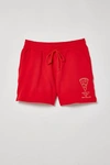 URBAN OUTFITTERS MAC MILLER K. I.D. S. ALBUM SWEAT SHORT IN RED, MEN'S AT URBAN OUTFITTERS