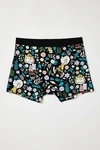 URBAN OUTFITTERS PEANUTS FLOWER FILLED BOXER BRIEF IN BLACK, MEN'S AT URBAN OUTFITTERS