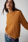 Urban Renewal Remade Overdyed Oversized Crew Sweater In Golden, Women's At Urban Outfitters