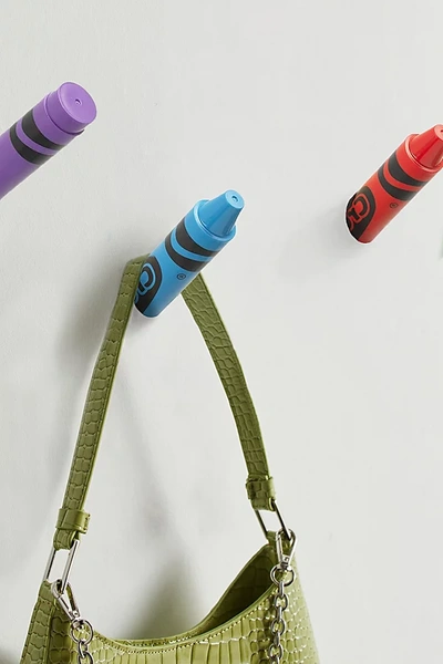 Urban Outfitters Crayola Crayon Wall Hooks In Mountain Meadow/cerulean At  In Blue