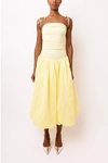 Amy Lynn Puffball Midi Dress In Yellow, Women's At Urban Outfitters