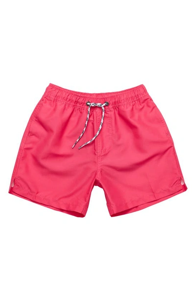 Snapper Rock Kids' Comfort Colorblock Swim Trunks In Pink