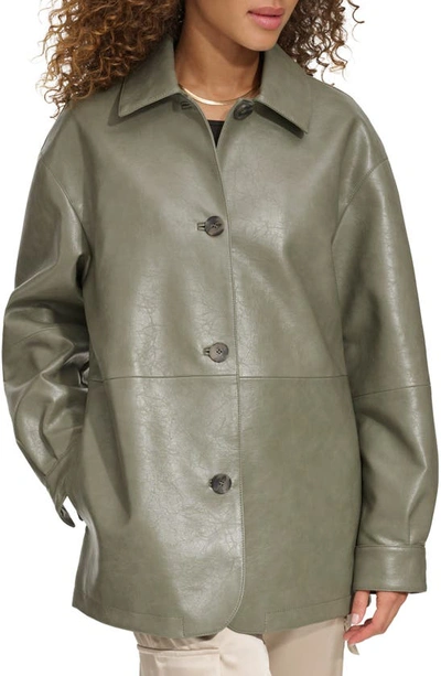 Levi's Oversize Faux Leather Relaxed Jacket In Sage