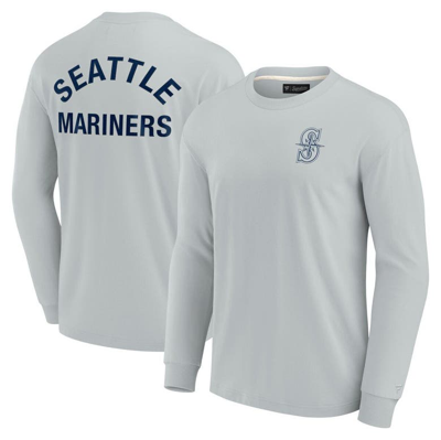 Fanatics Signature Men's And Women's  Gray Seattle Mariners Super Soft Long Sleeve T-shirt