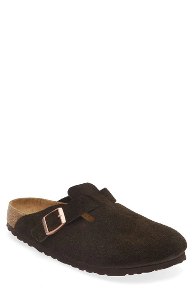 Birkenstock Boston Soft Footbed Womens Mocha Shoes In Brown