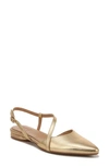 Naturalizer Hawaii Womens Leather Pointed Toe Slingbacks In Dark Gold Leather