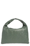 Bottega Veneta Small Hop Hobo Bag In Aloe/ Brass