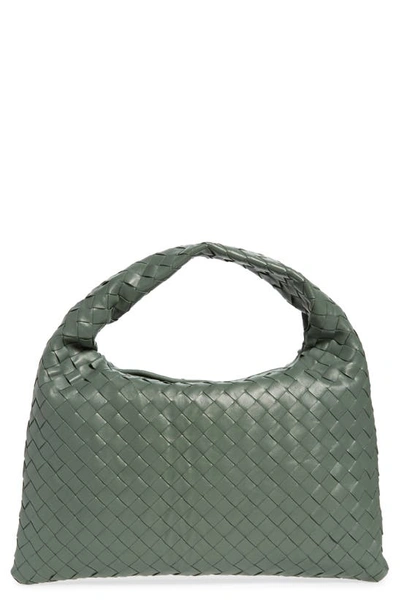 Bottega Veneta Small Hop Hobo Bag In Aloe/ Brass